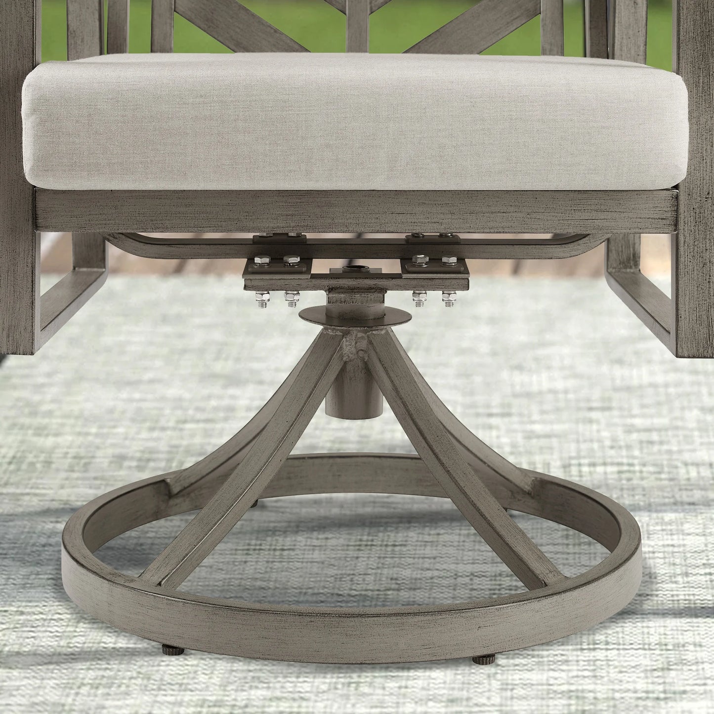 Peak Home Amario 7 Pieces Outdoor Dining Set with 60'' Round Table and Lazy Susan W/O Umbrella