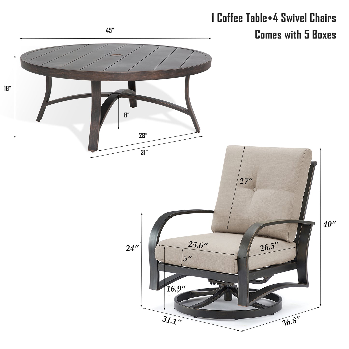 Chamber Patio 4 Seat Conversation Sets With Sunbrella® Cushions
