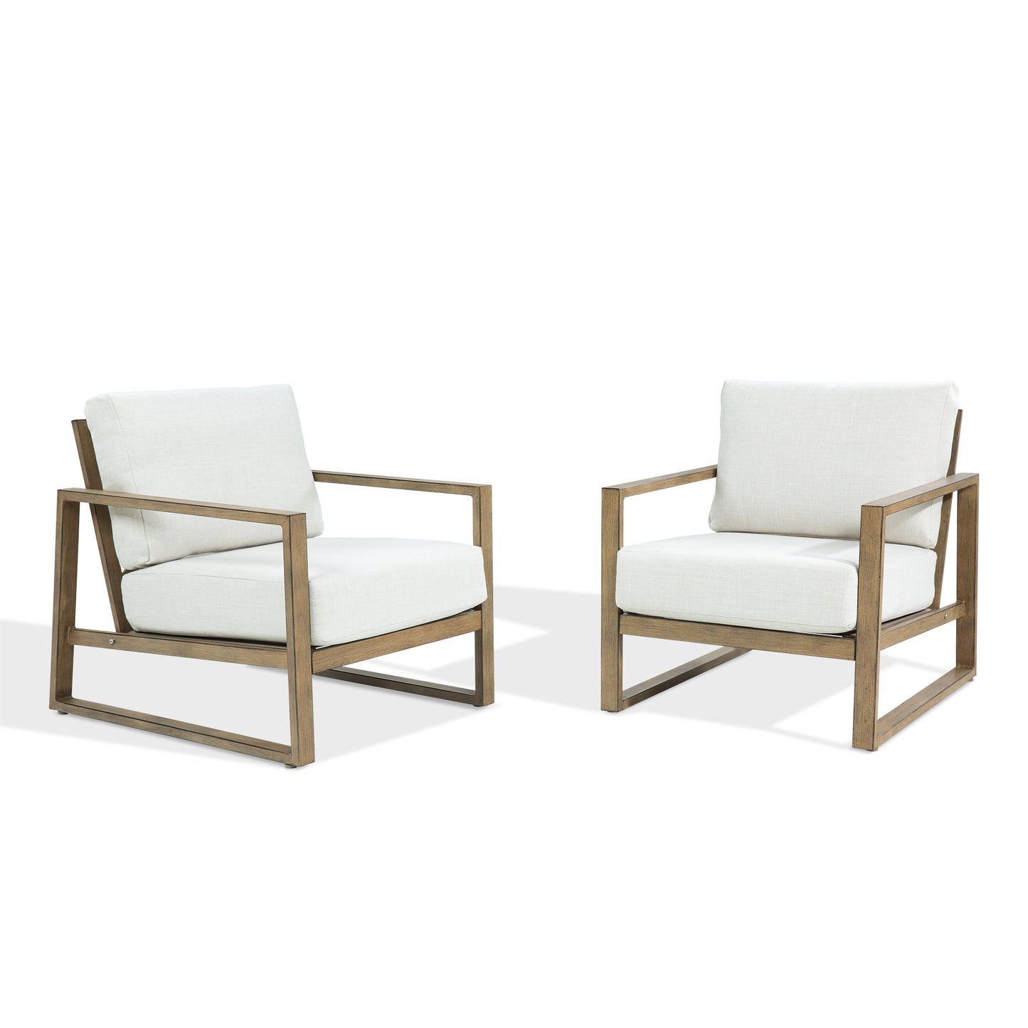 Hamarto 2 Pieces Aluminum Patio Club Chairs With Olefin Cushions