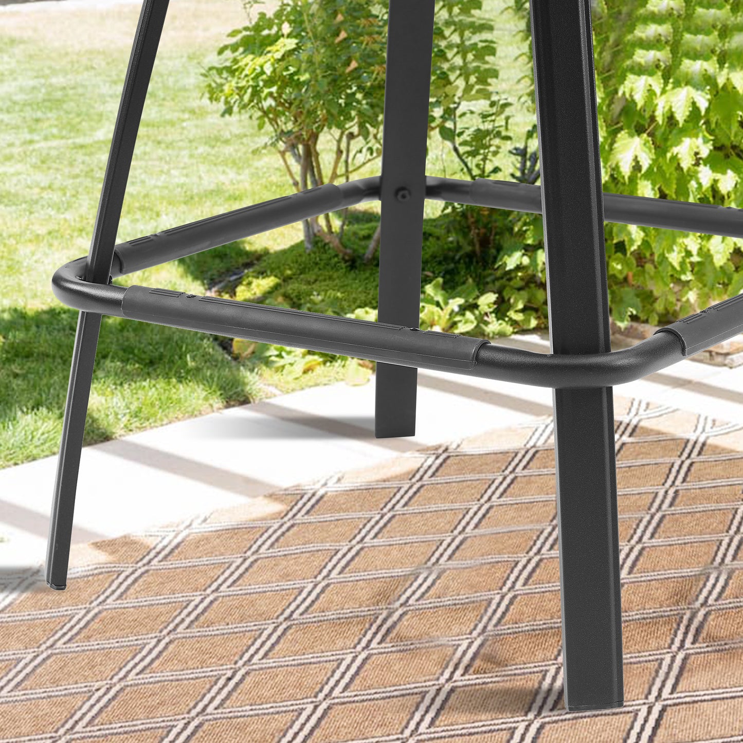 PEAKHOME Pavane Outdoor Wicker Swivel Bar Stools Padded with Quick Dry Foam Set of 2