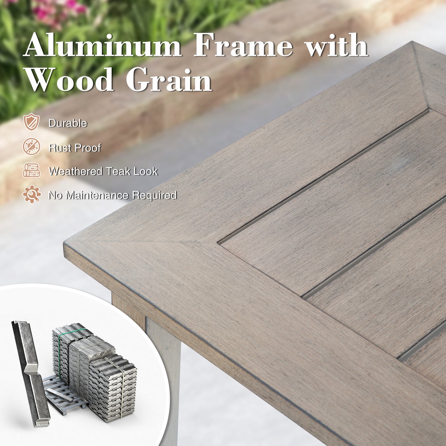 Hamarto/Harmoniti Patio Aluminum Square 20.5"L x 20.5"W Side Table