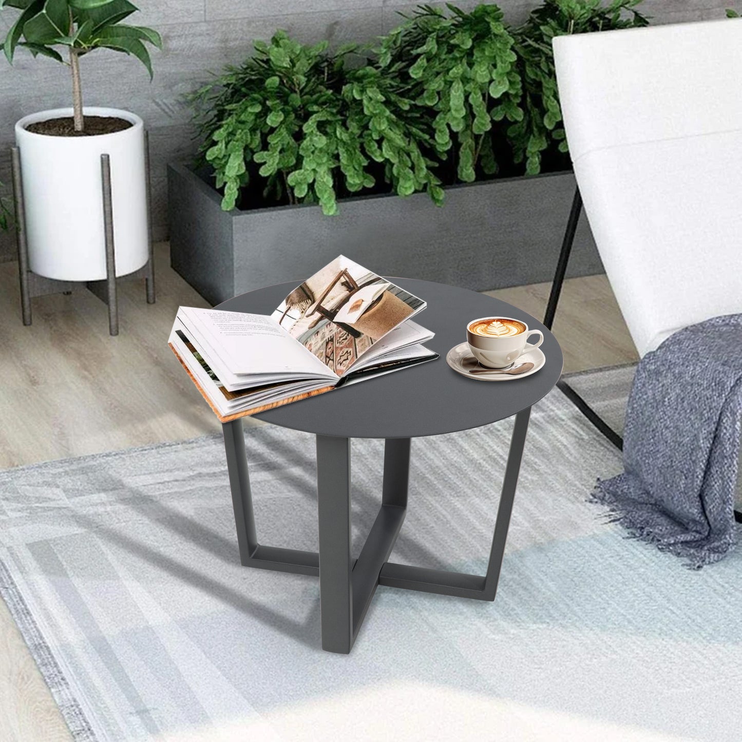 Patio Round Aluminum Side Table