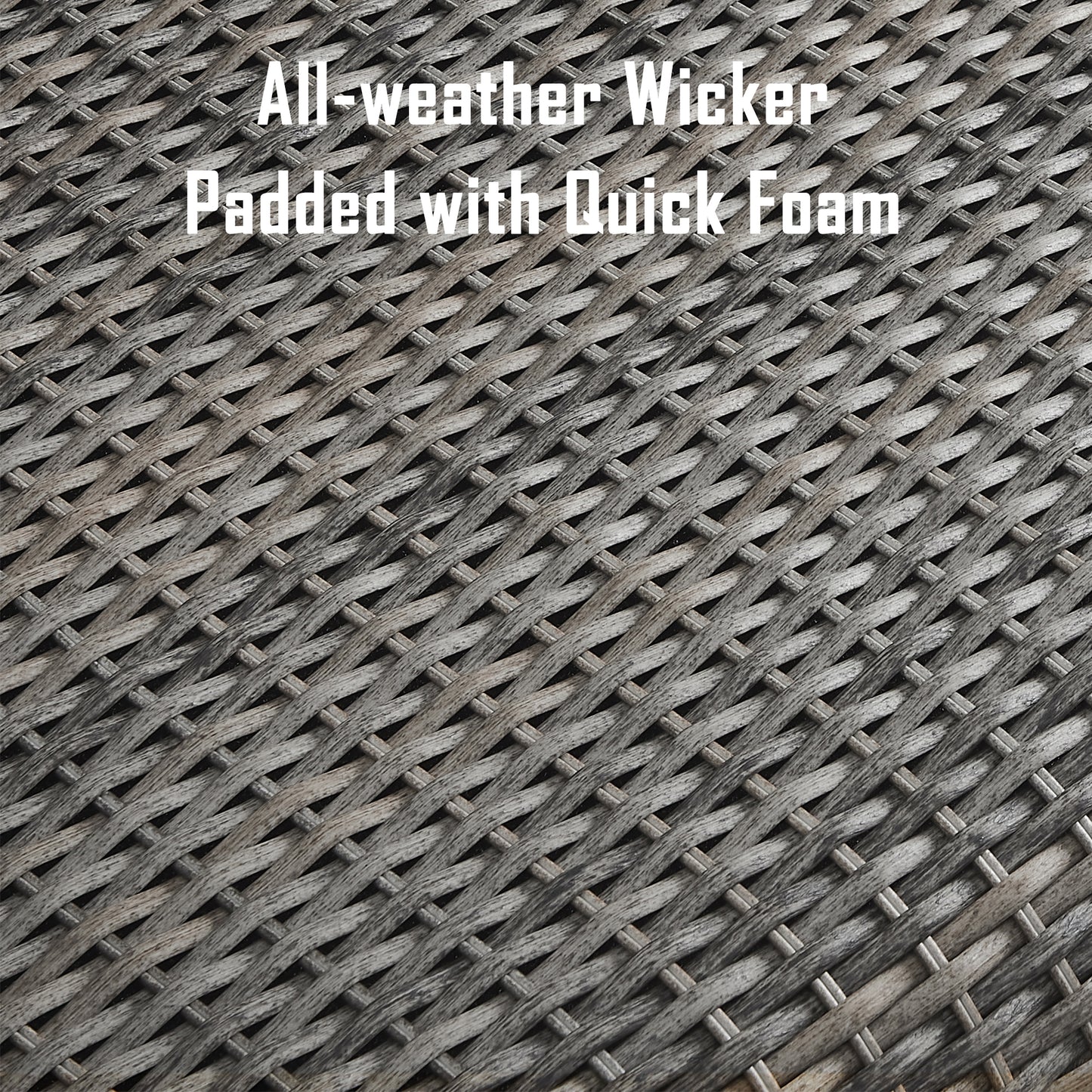 Pavane 70” All-weather Wicker Patio Bench, Mix Gray