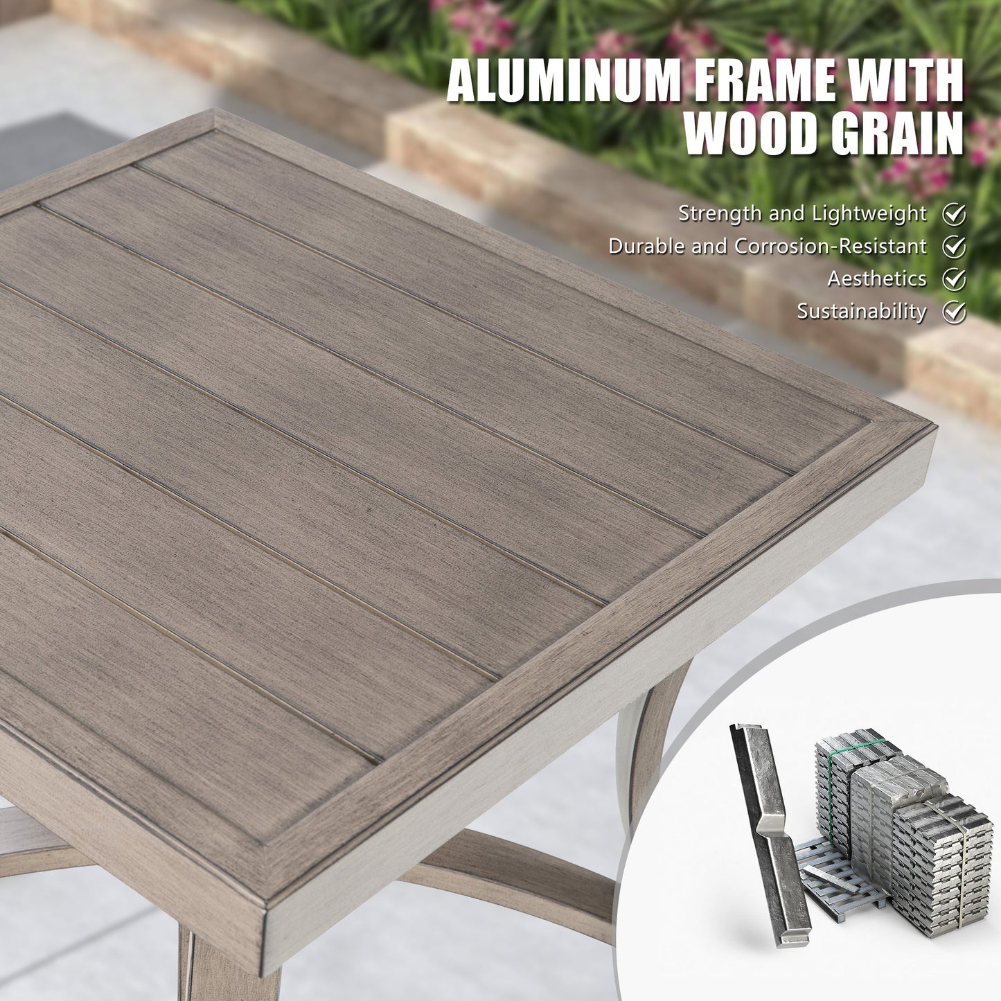 Chamber Aluminum Patio Bistro Set with Sunbrella® Cushions