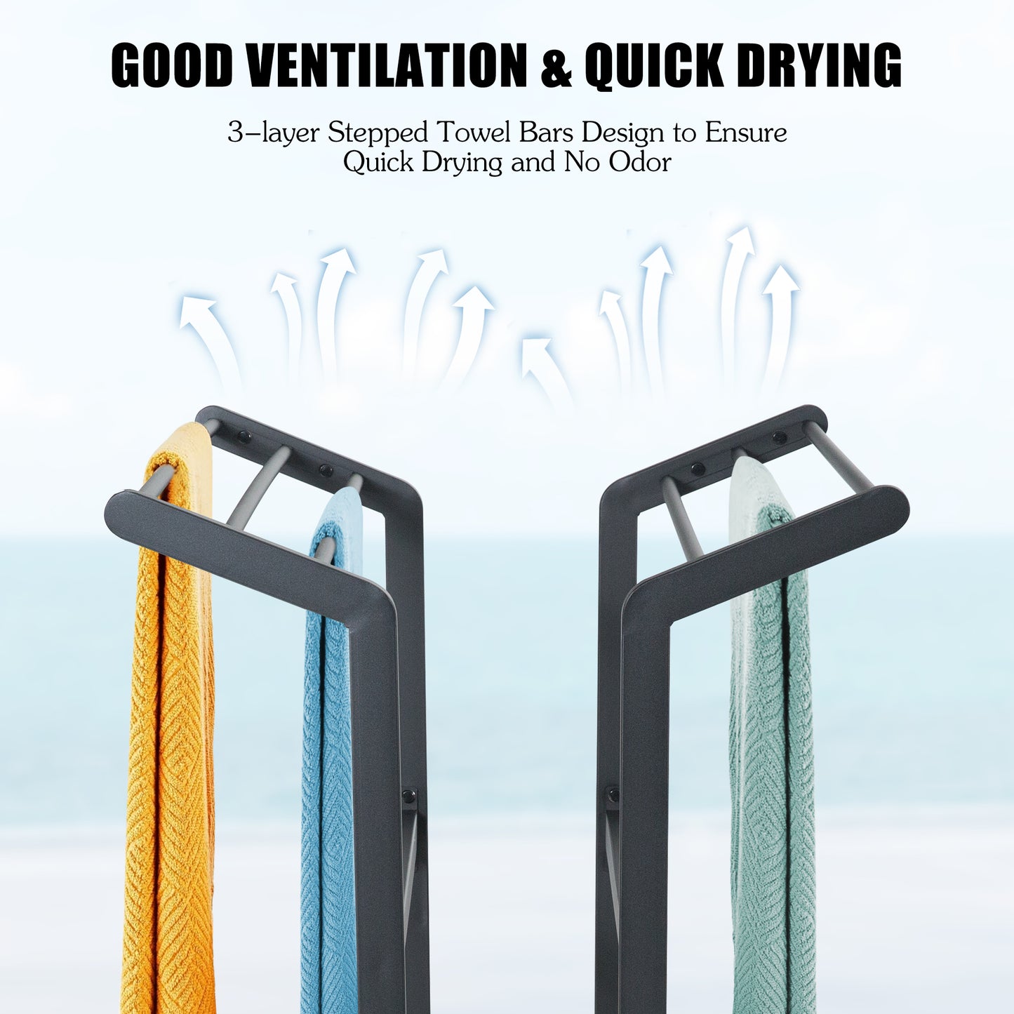 ULAX Pool Float Caddy, Poolside Towel Rack - Convenient Storage Solution for Pool, Beach, and Hot Tub Towels