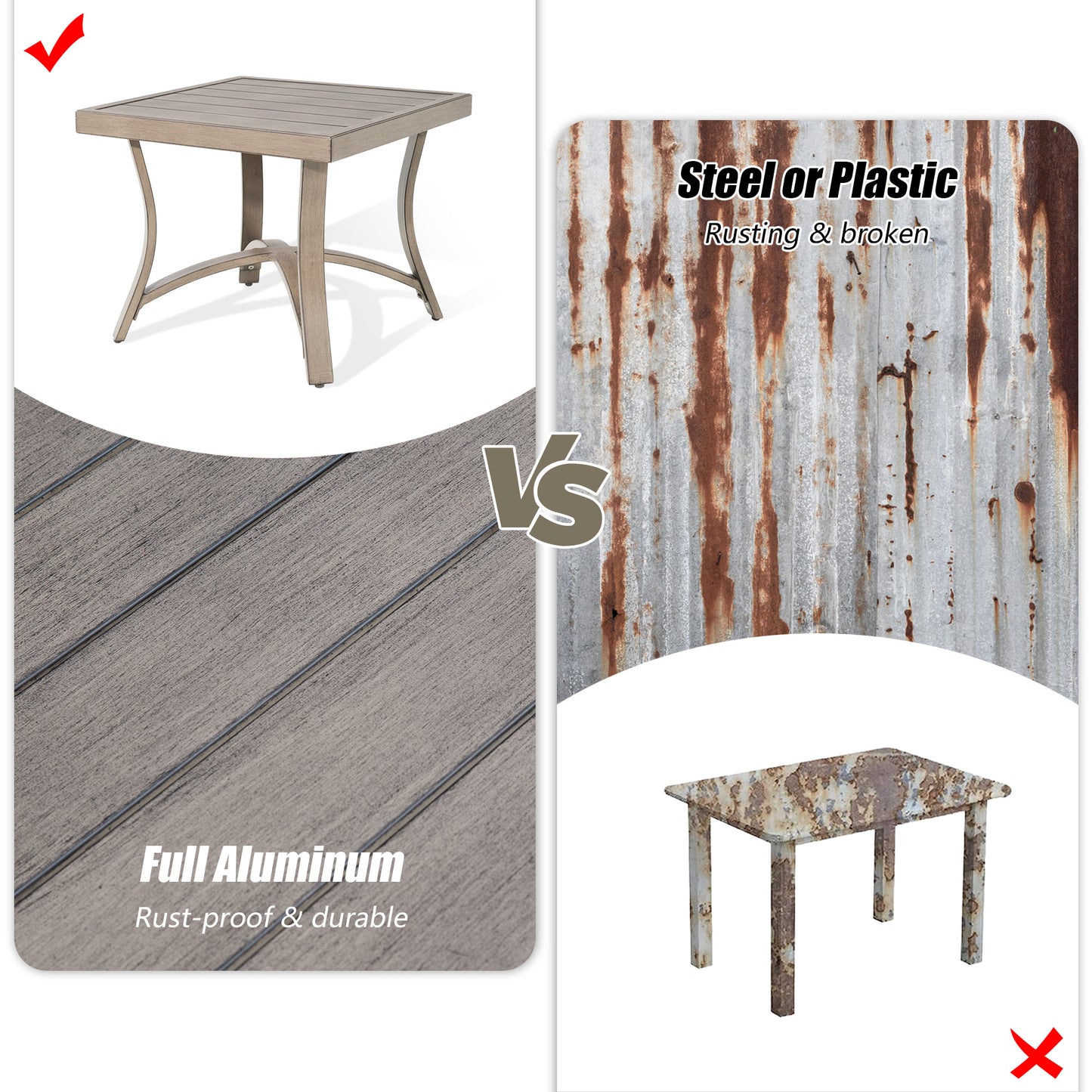 Chamber Aluminum Patio Bistro Set with Sunbrella® Cushions