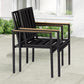 Set of 2 Outdoor Dining Chair Patio Stacking Arm Chairs with Cushion, Black