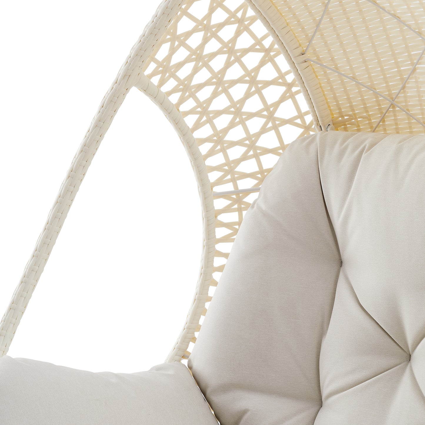 Peakhome Furnishings Patio Wicker Hammocks Egg Chair with Cushion