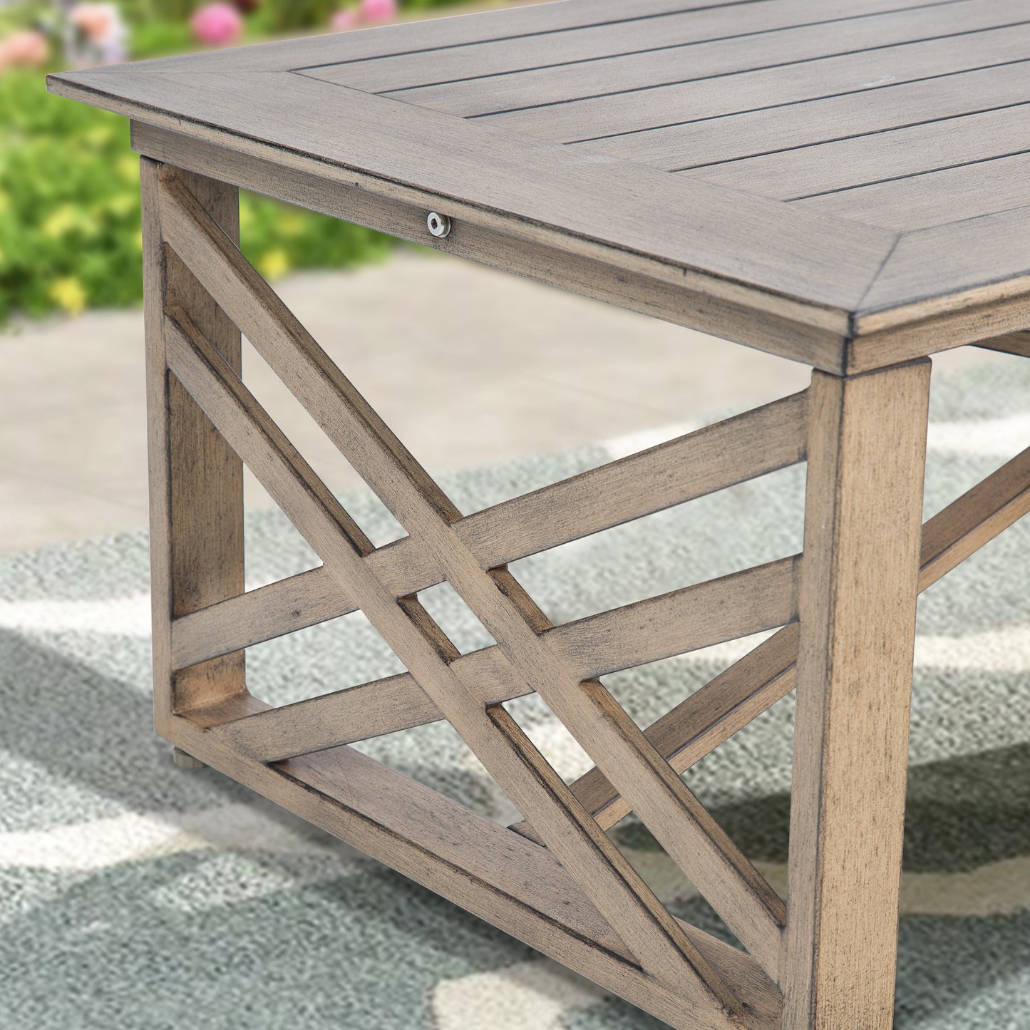 Hamarto Patio Aluminum Rectangular 44.5"L x 22.8"W Coffee Table