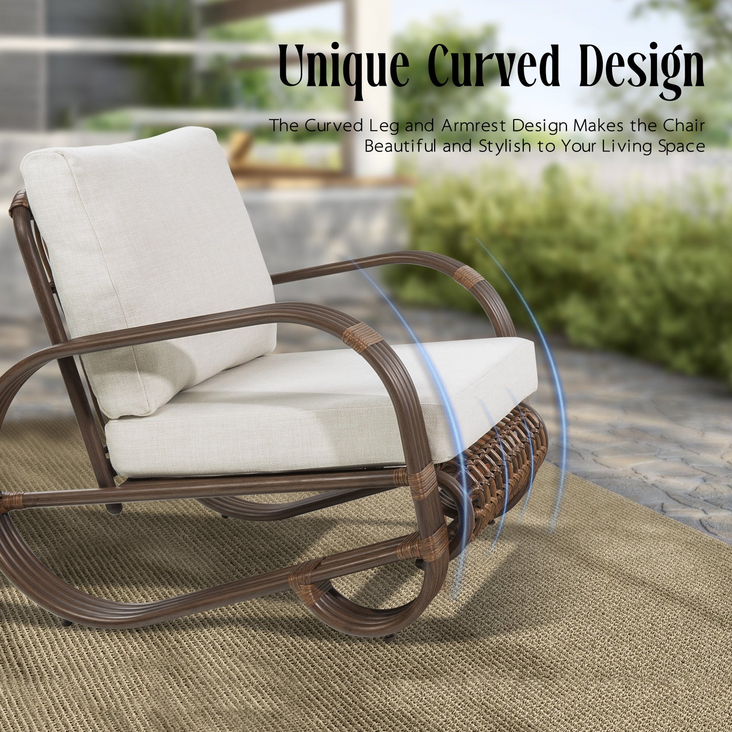 Arsterie Patio Hand-Brush Aluminum Club Chairs Set of 2 with Olefin Cushions