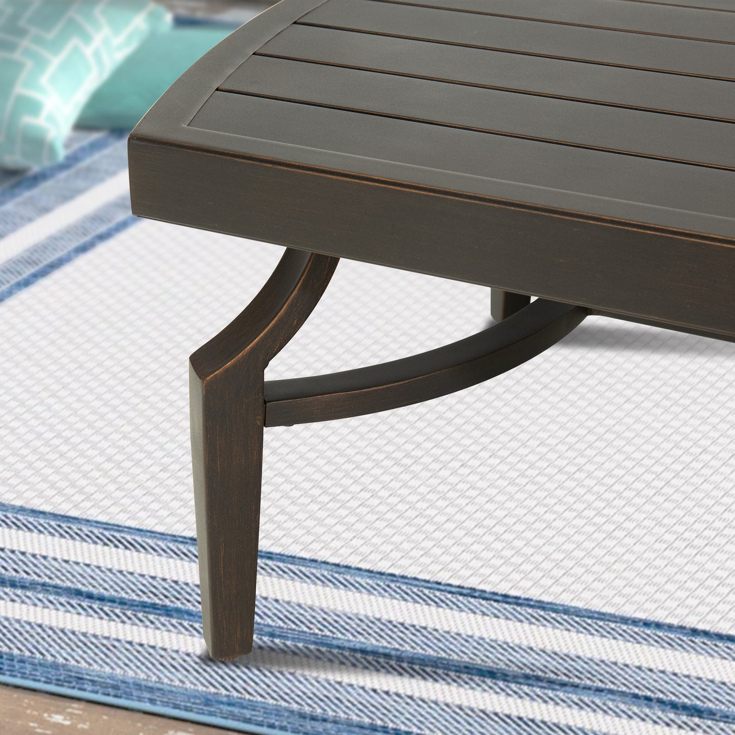 Tamarin Patio Aluminum Rectangular Coffee Table