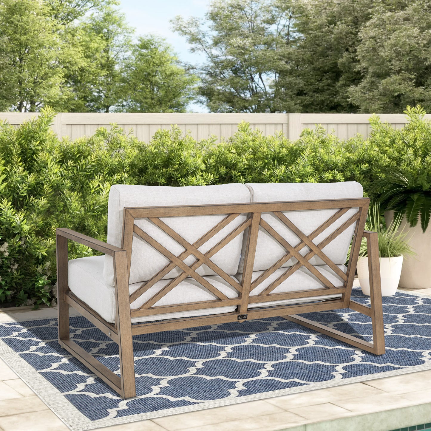 Hamarto 5 Pieces Aluminum Patio Conversation Loveseat Set With Olefin Cushions For 4 Person