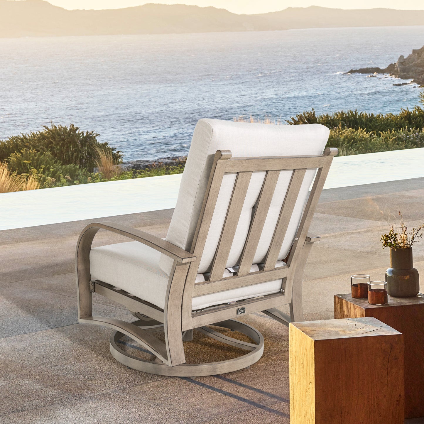 Chamber Aluminum Patio Bistro Set with Sunbrella® Cushions