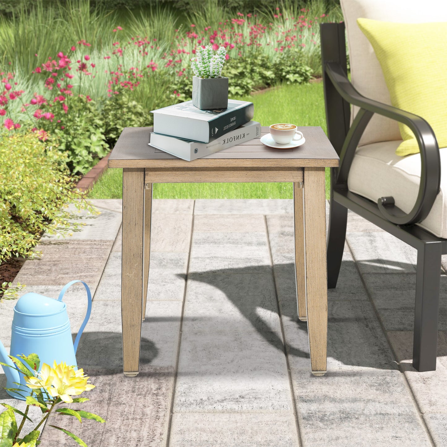 Hamarto 2 Person Aluminum Patio Bistro Set With Side Table