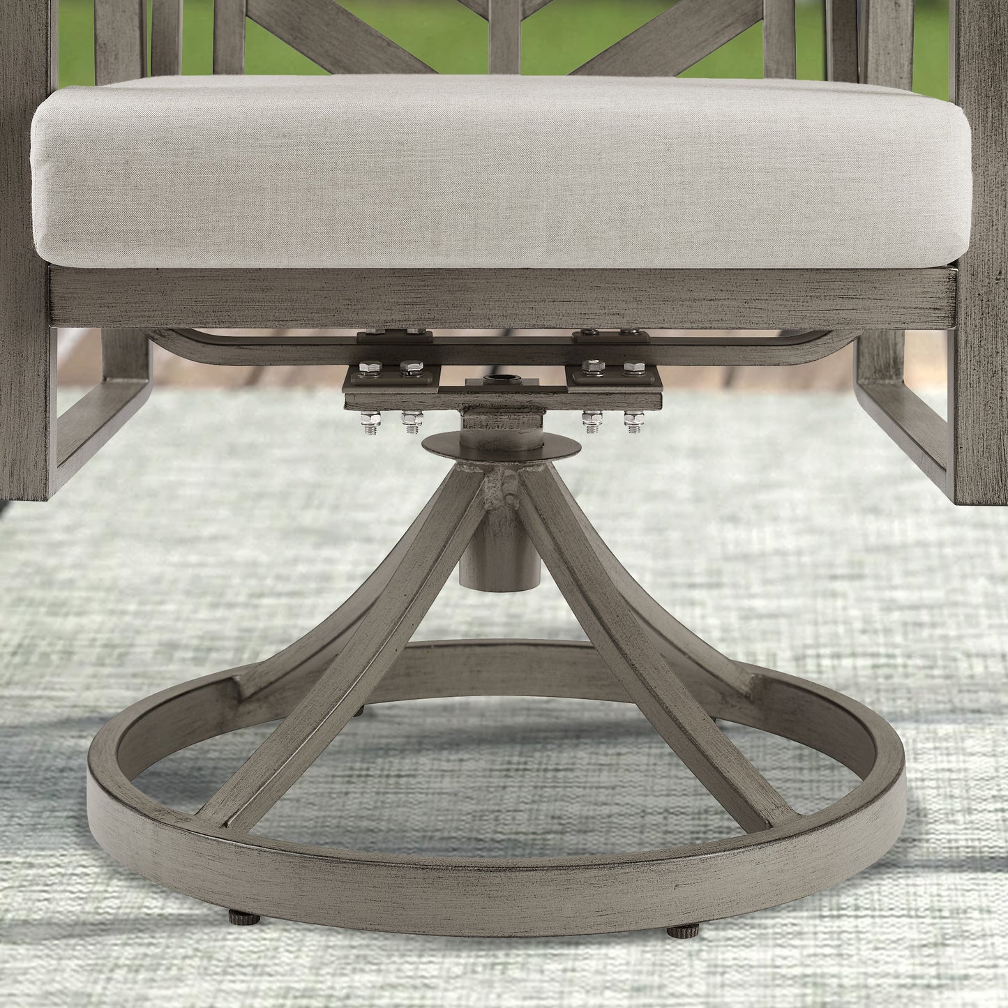 PEAKHOME Amario 2-Piece Patio Aluminum Swivel Dining Chairs With Sunbrella® Cushions