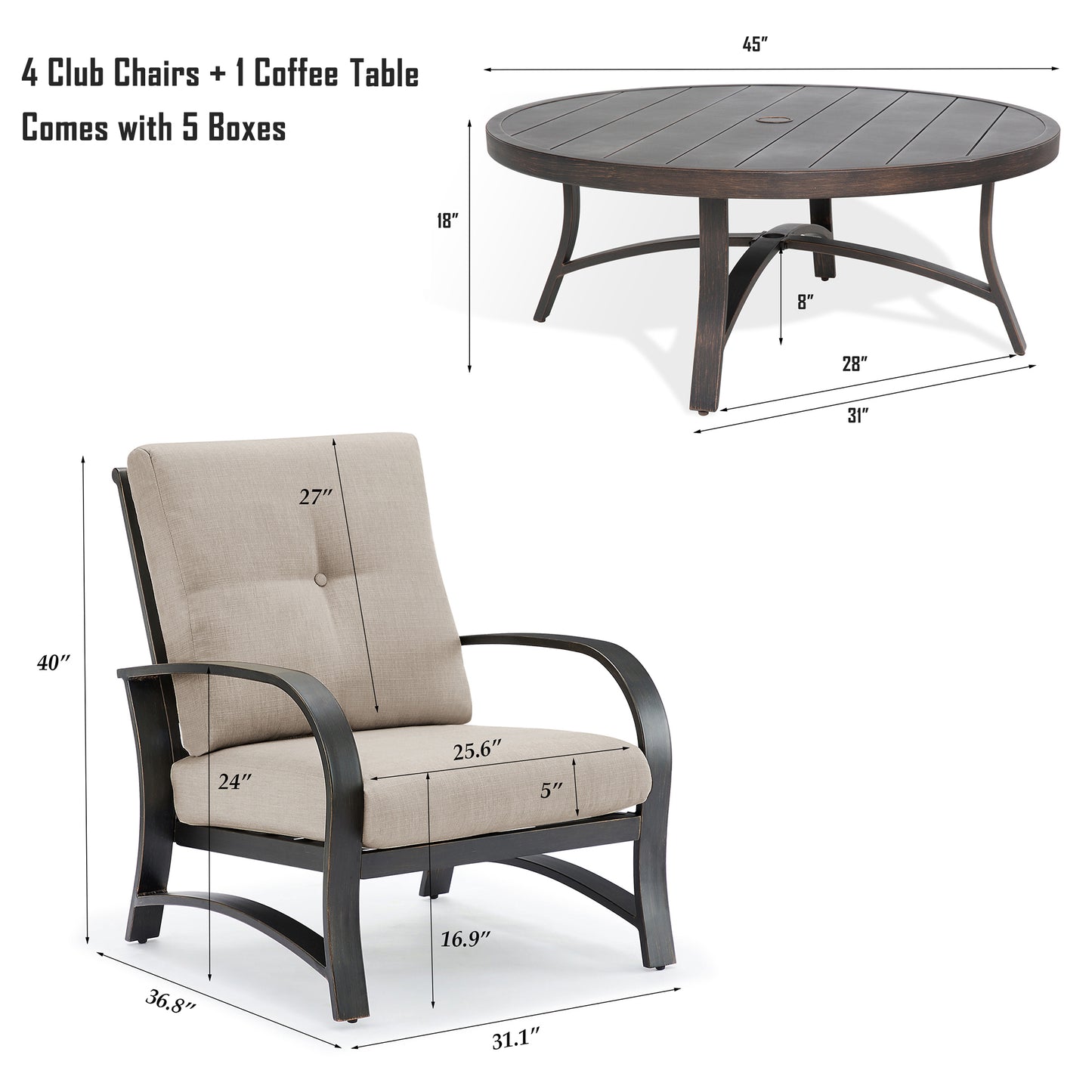 Chamber Patio 4 Seat Conversation Sets With Sunbrella® Cushions