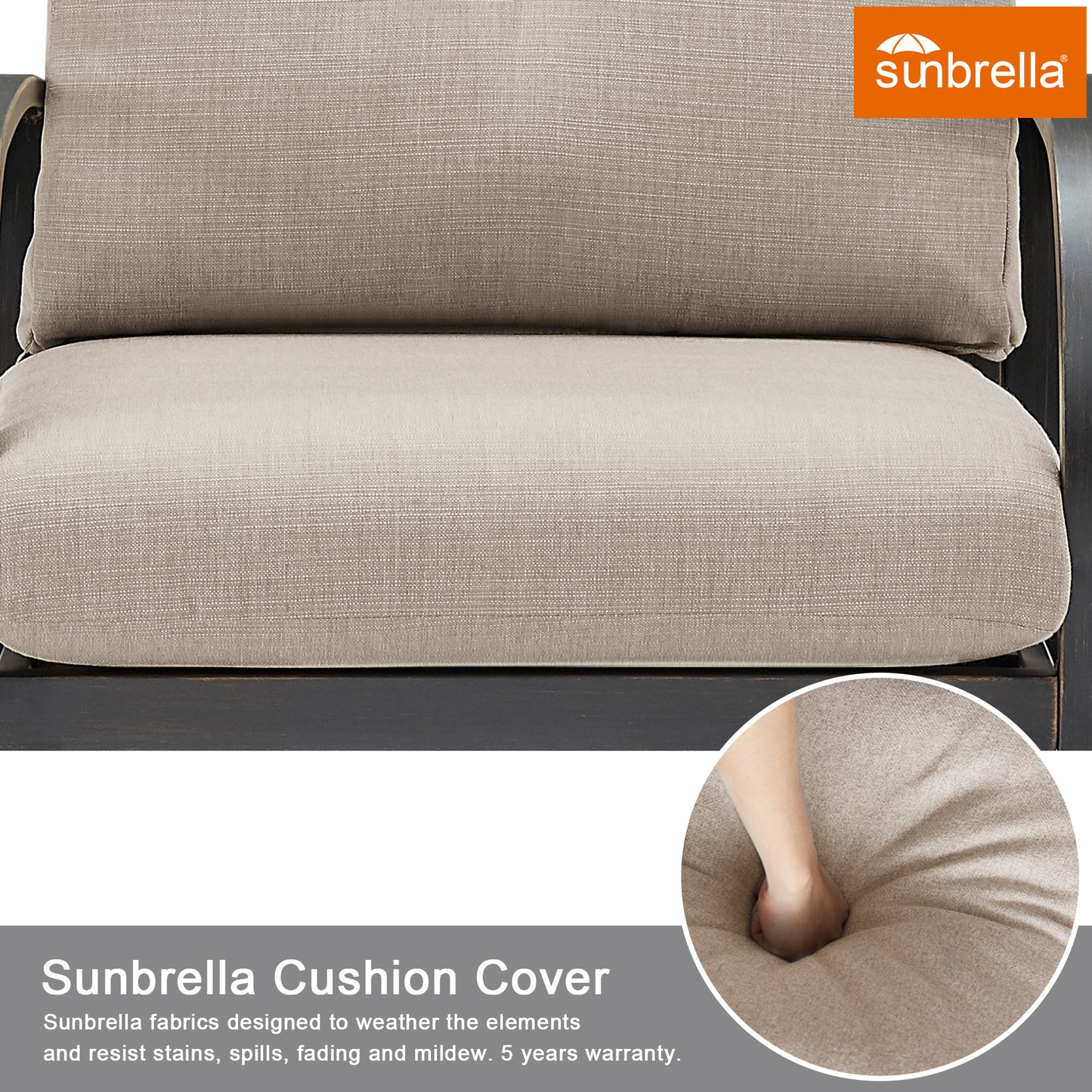 Chamber 3 Pieces Aluminum Patio Bistro Sets with Sunbrella® Cushions