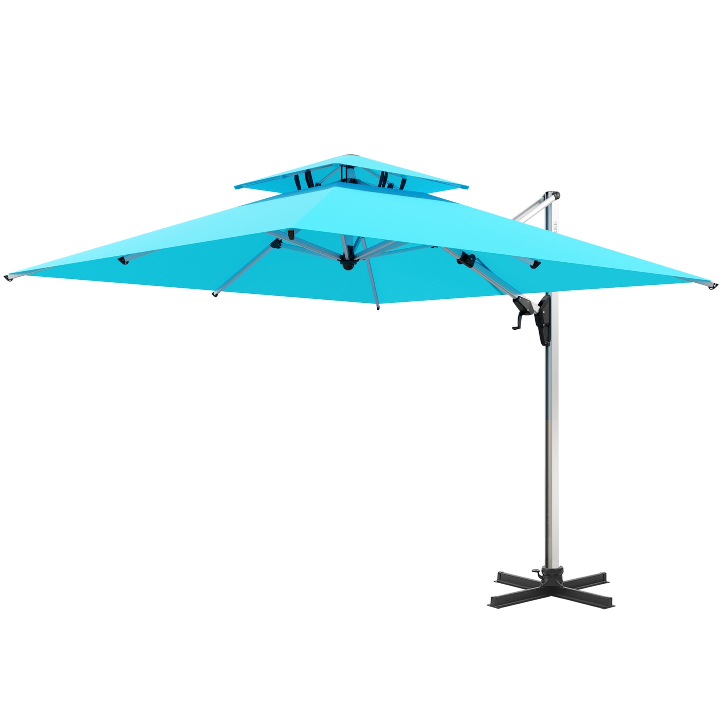 PATIO TREE Milano 10ft Square Cantilever Umbrella Double Top
