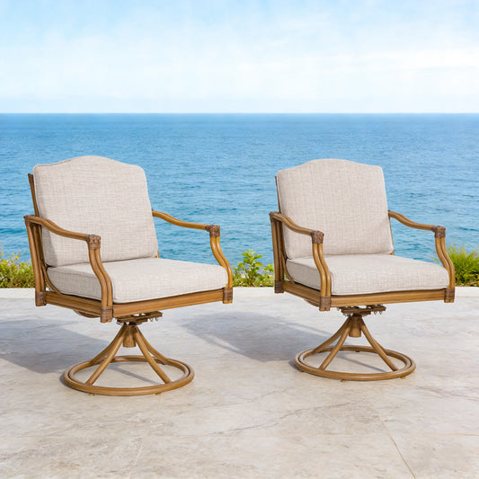Arcadia Outdoor Swivel Dining Chair Set of 2