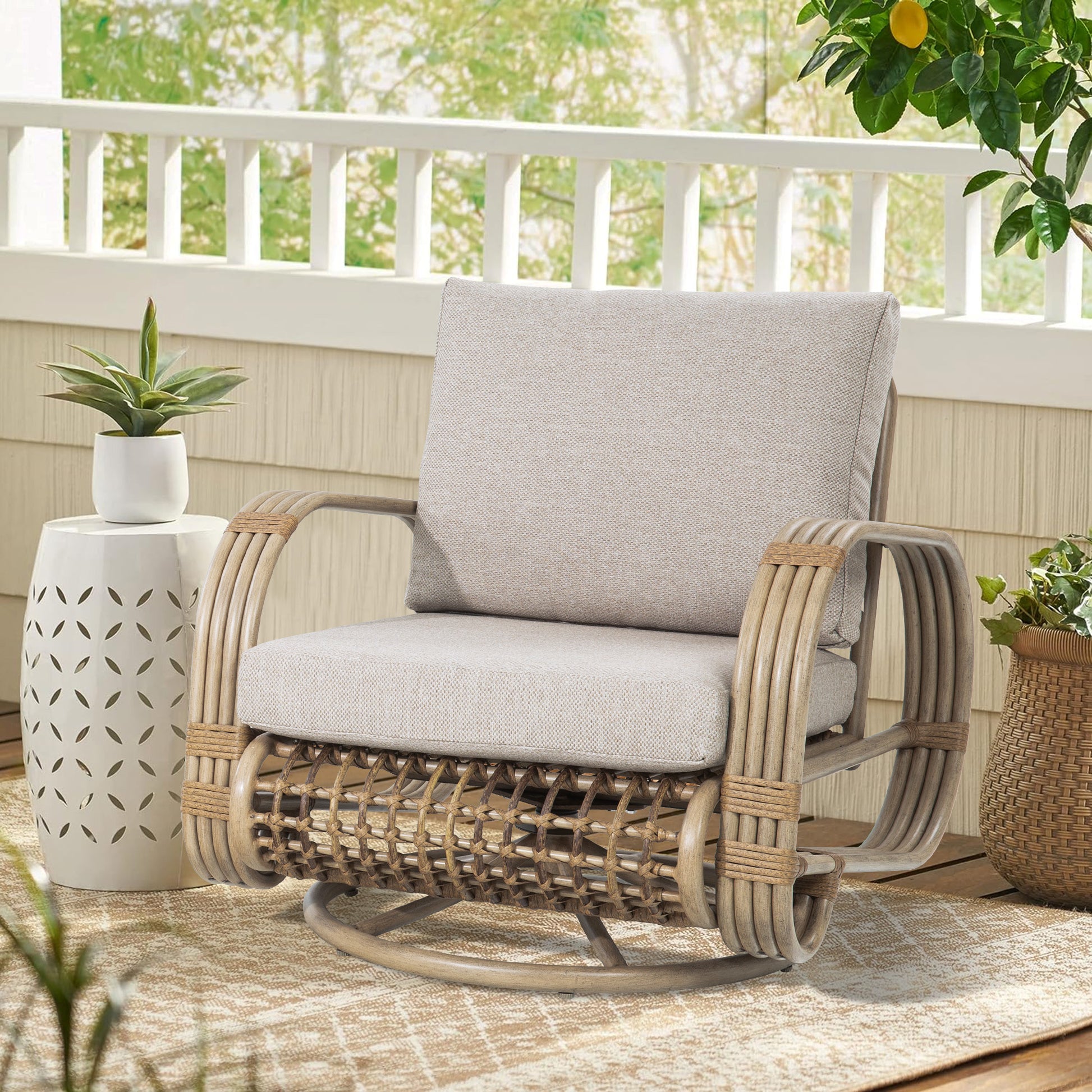 Arsterie Patio Aluminum Swivel Club Chairs