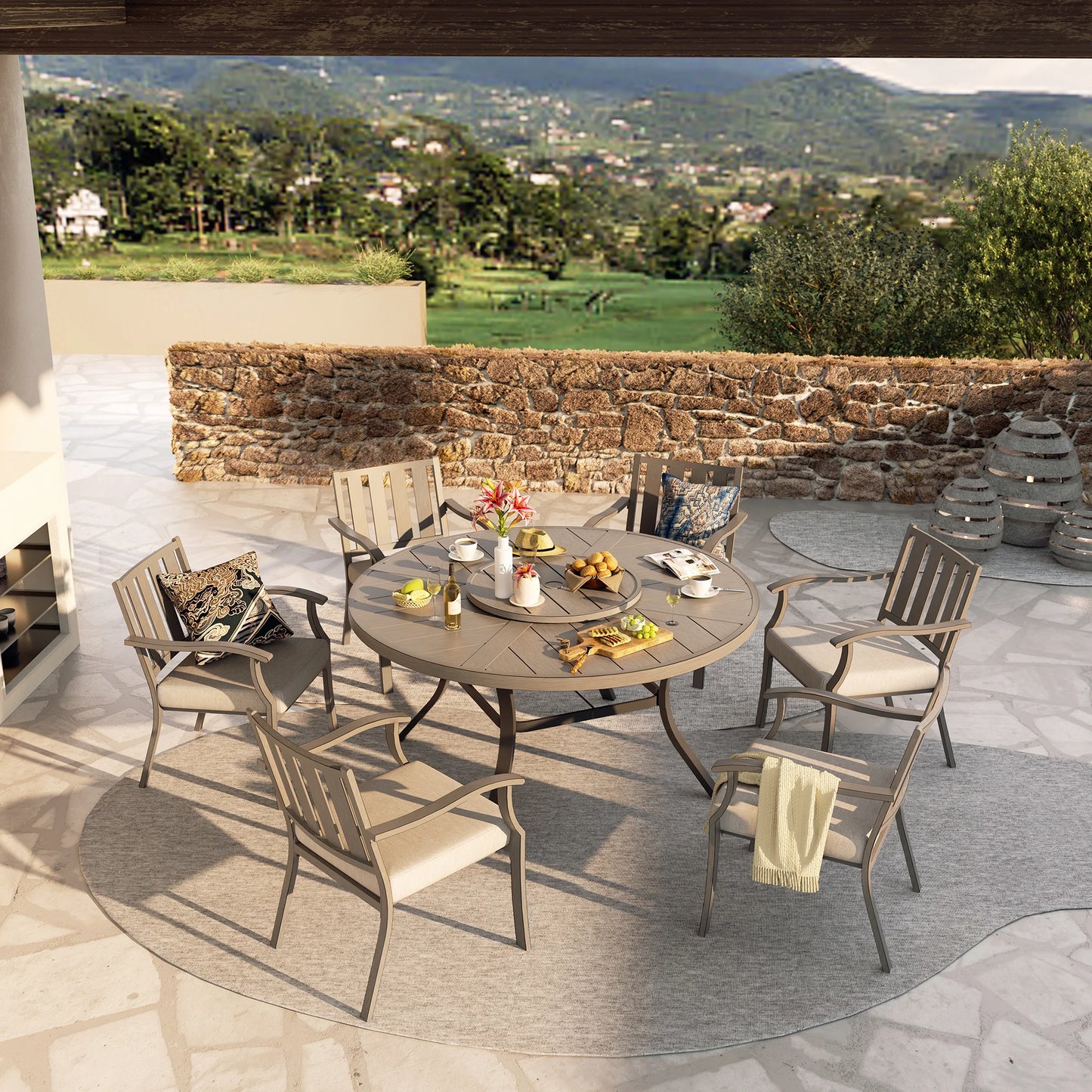 Azur Outdoor Round Dining Set By Peak Home Funrishings