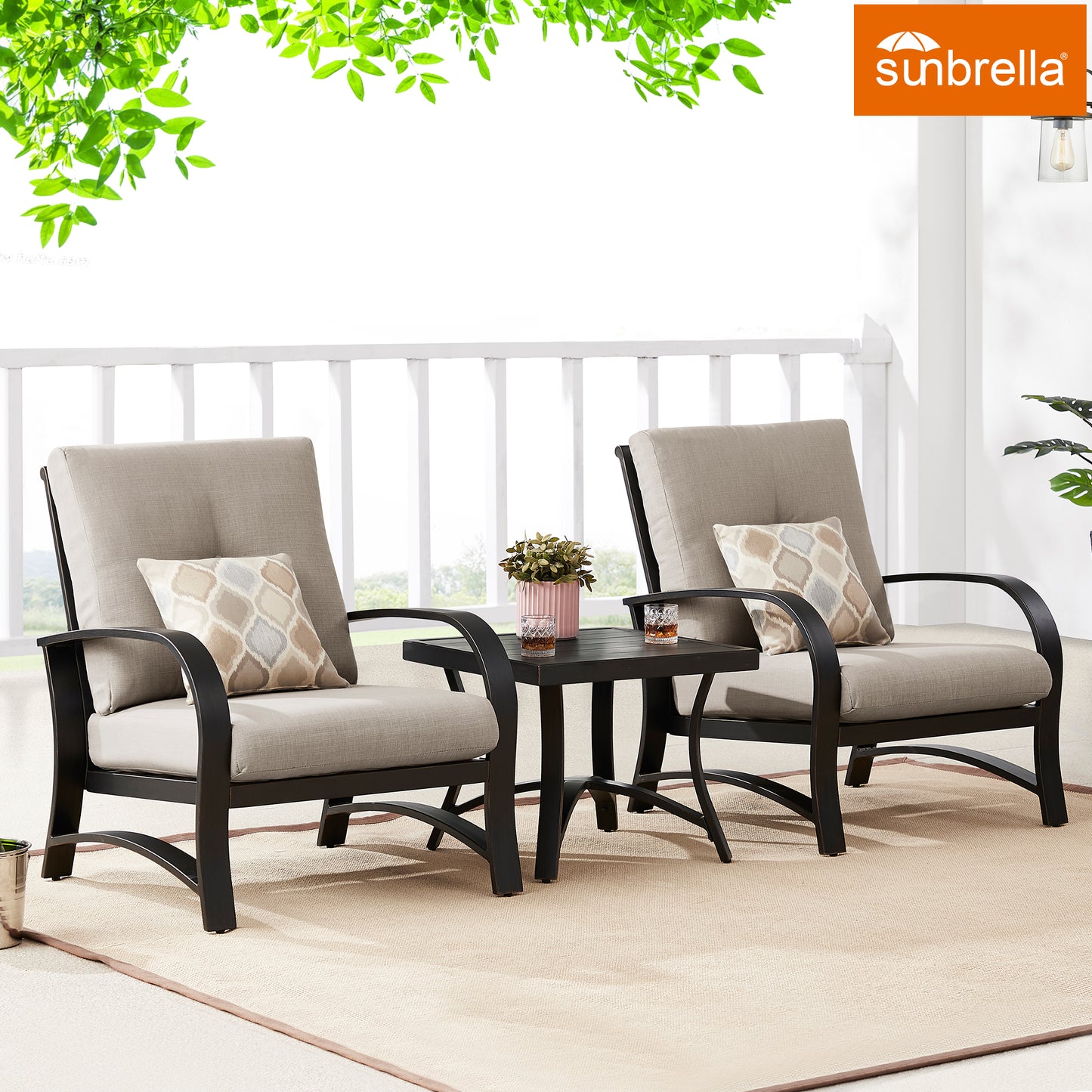 3 Pieces Aluminum Patio Bistro Sets