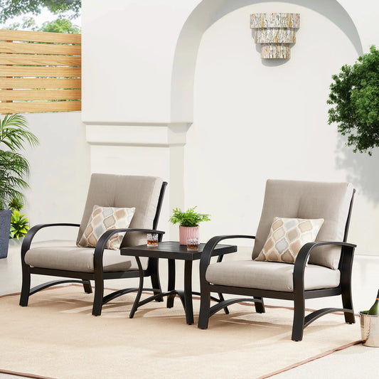 Chamber 3-Pieces Set with Club Chairs