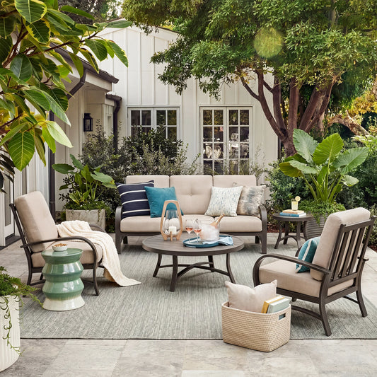 Chamber 5 Pieces Patio Conversation Sofa Sets With and Round Side Table