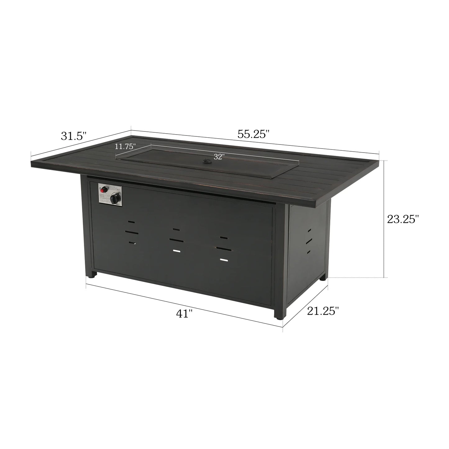 Chamber Outdoor Propane Fire Pit Table With Cover And Lid