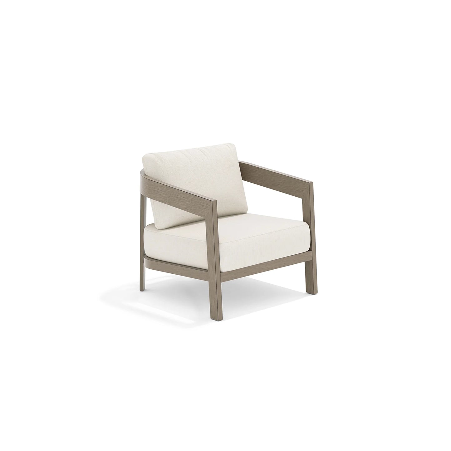 Modern chair with beige cushions