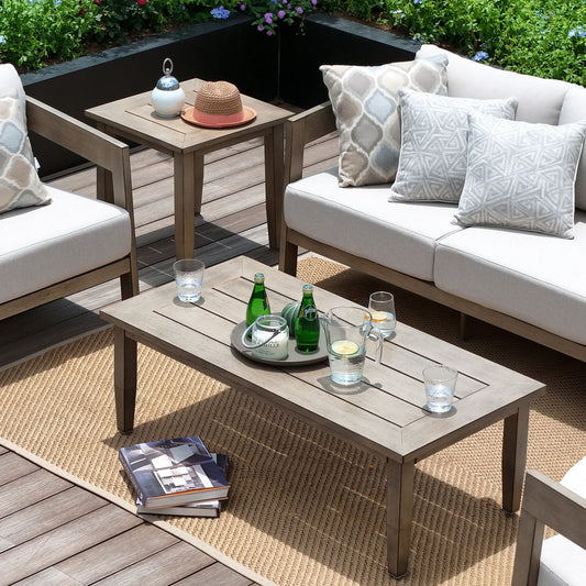 PEAKHOME Harmonti Patio Aluminum Rectangular Coffee Table