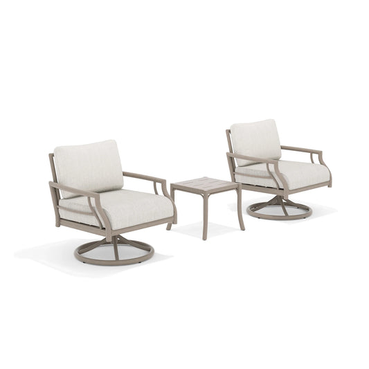 Lamando 2 Person Patio Aluminum Swivel Chair Conversation