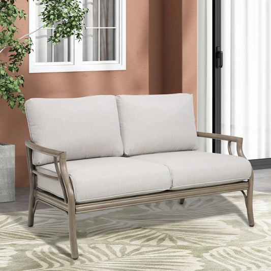 Lamando Outdoor Loveseat With Olefin Cushions