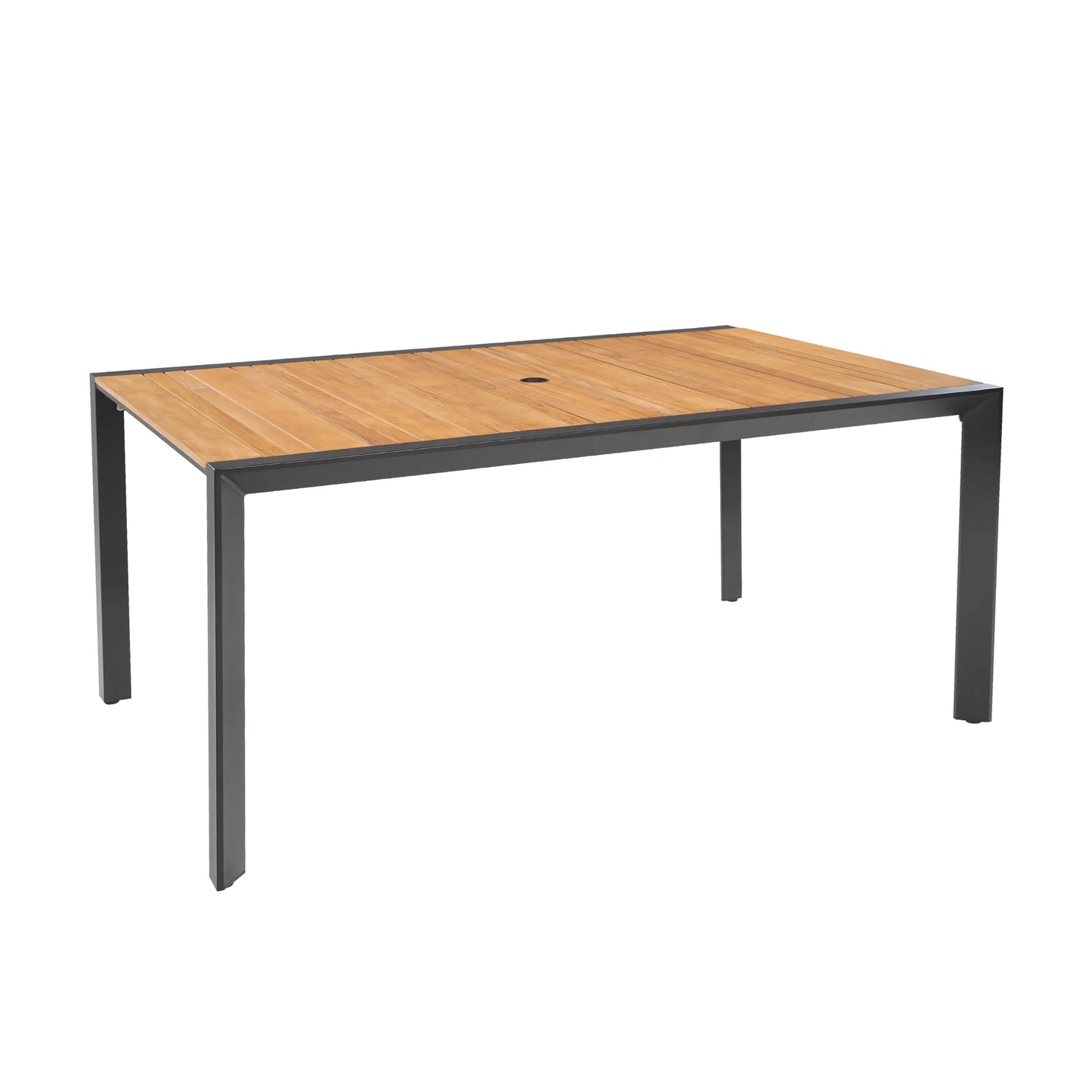 Nuova Patio Rectangular Aluminum / Teak Wood Dining Table