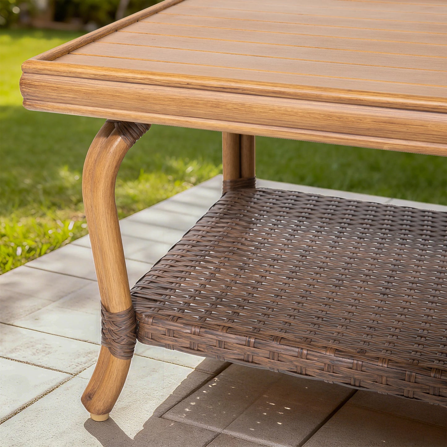 Arcadia Patio Sofa and 2 Swivel Chairs with Coffee Table