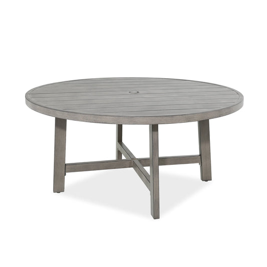 Round gray outdoor table