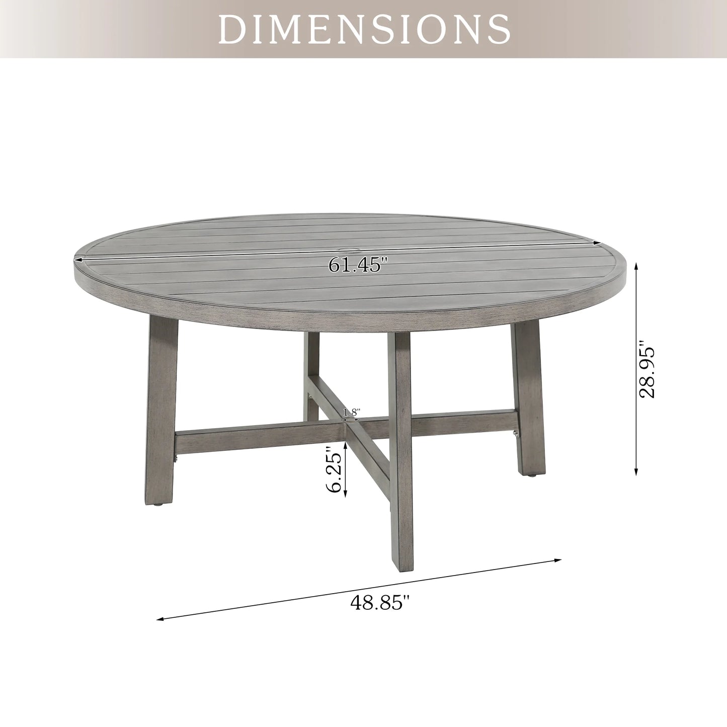 Azur Aluminum Patio Round Dining Table