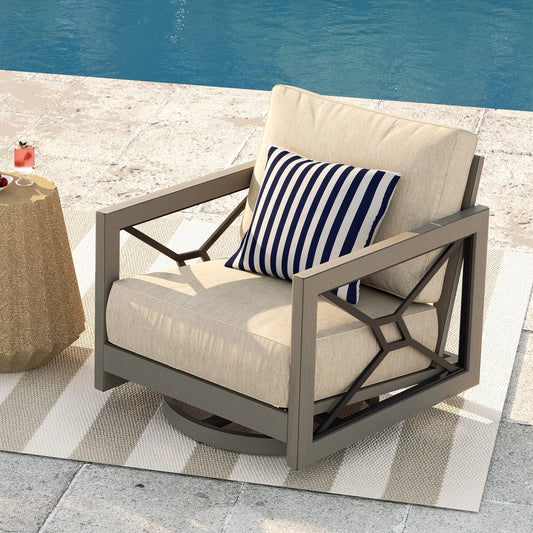 Marindo Patio Swivel Club Chairs With Sunbrella® Cushions