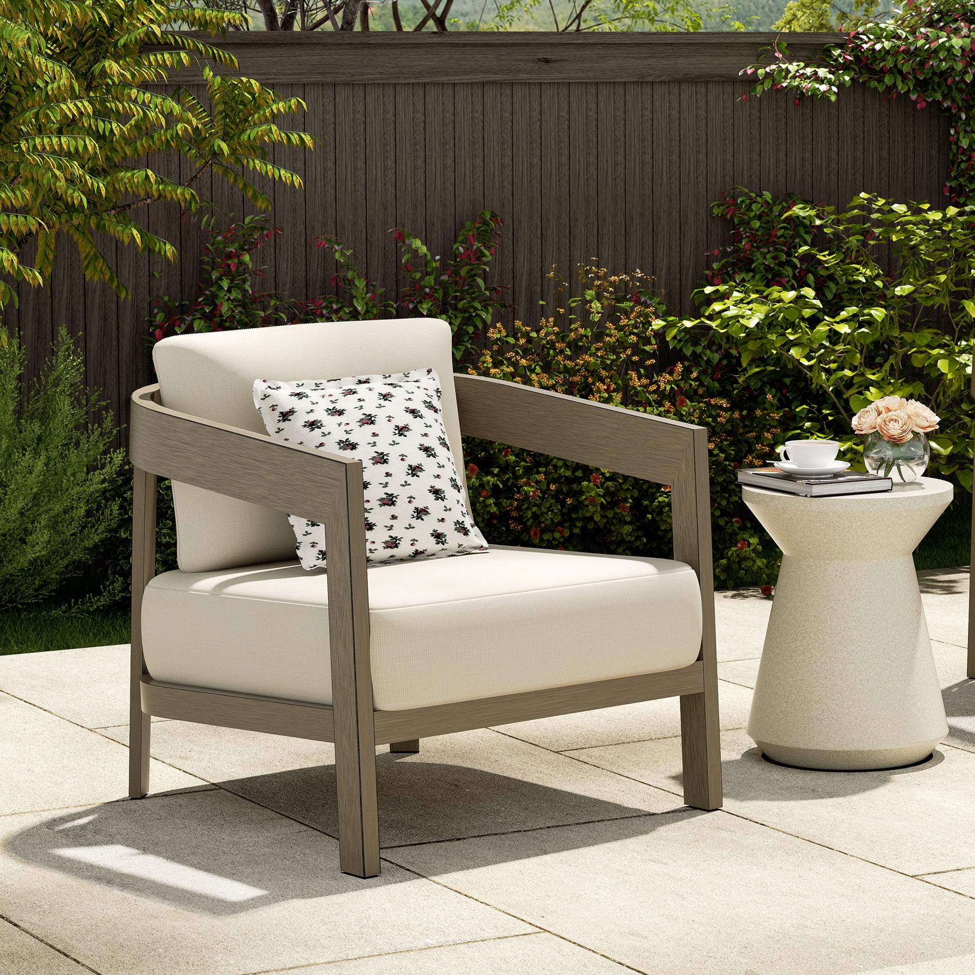 PEAKHOME Harmonti Outdoor Aluminum Club Chair With Cushions