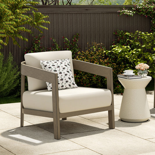 PEAKHOME Harmonti Outdoor Aluminum Club Chair With Cushions