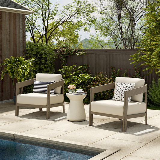 PEAKHOME FURNISHINGS Harmonti Outdoor Aluminum Lounge Chair With Cushions