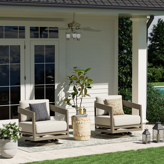 PEAKHOME Harmonti Patio Swivel Char Set