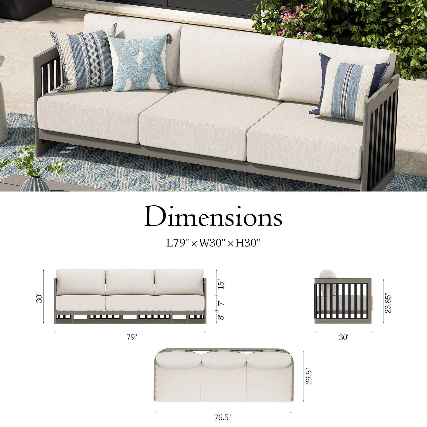 Sereno Aluminum Outdoor Sofa