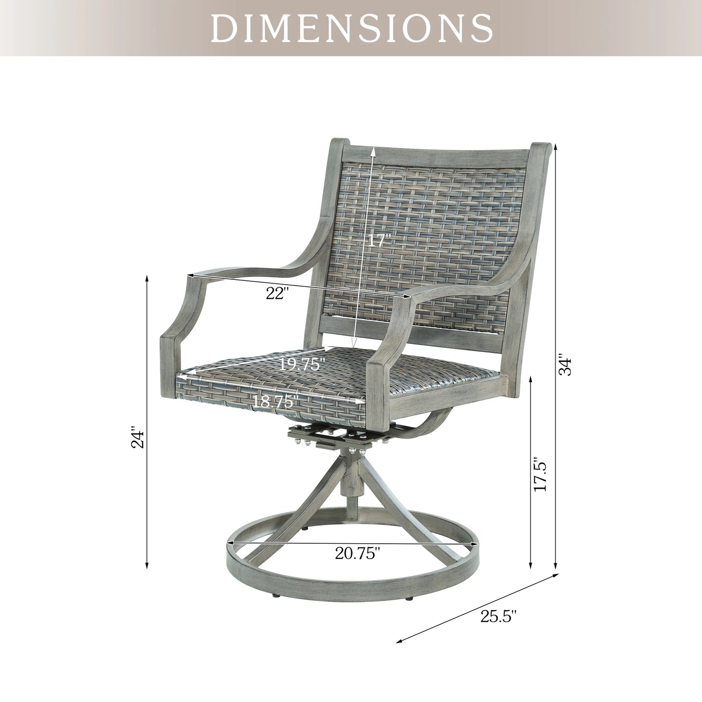 Tampa Outdoor Swivel Dining Chair (Set of 2)