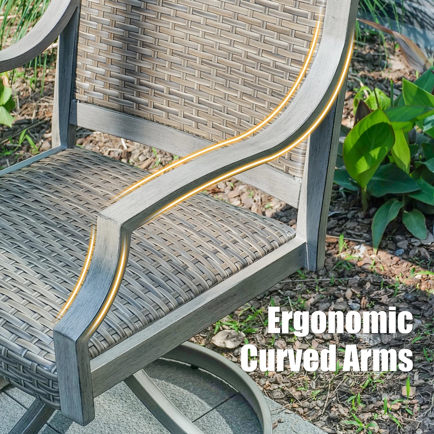 Tampa Outdoor Swivel Dining Chair (Set of 2)