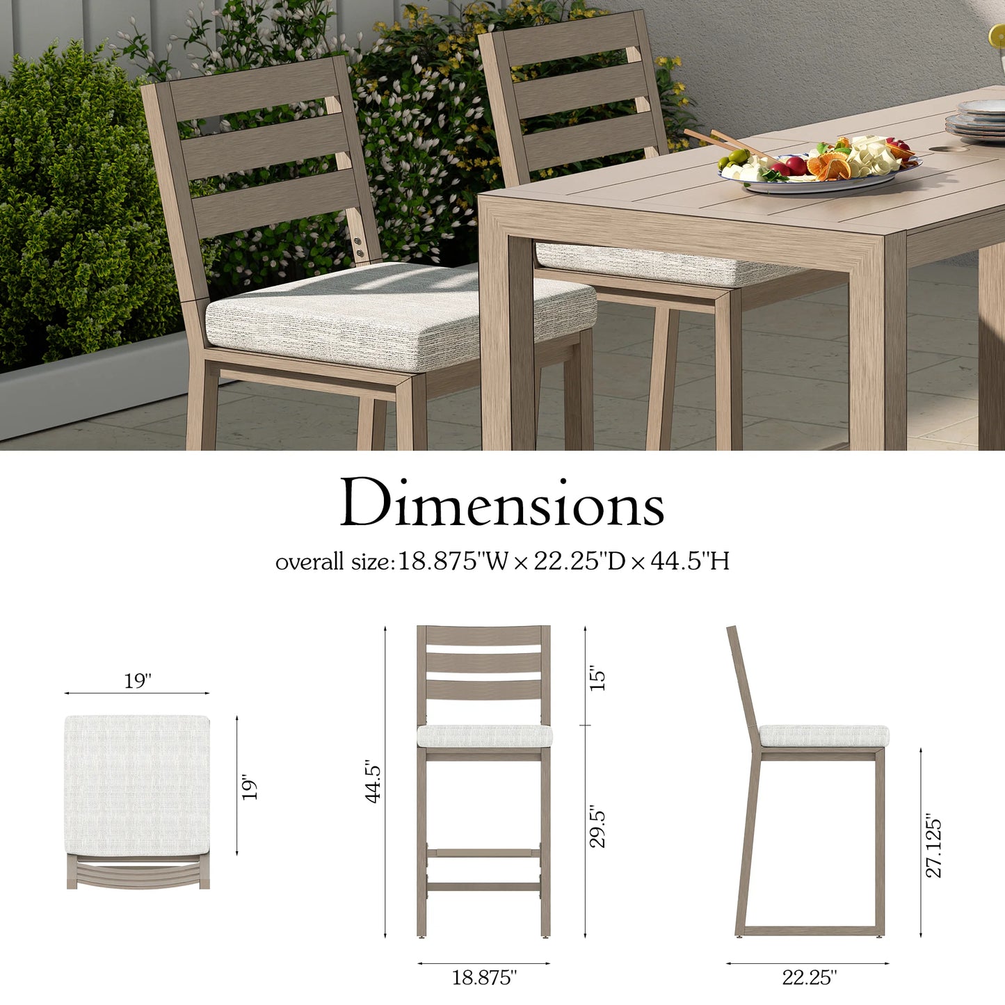 OPEN BOX I Winston Patio Aluminum High Bar Chairs Set of 2