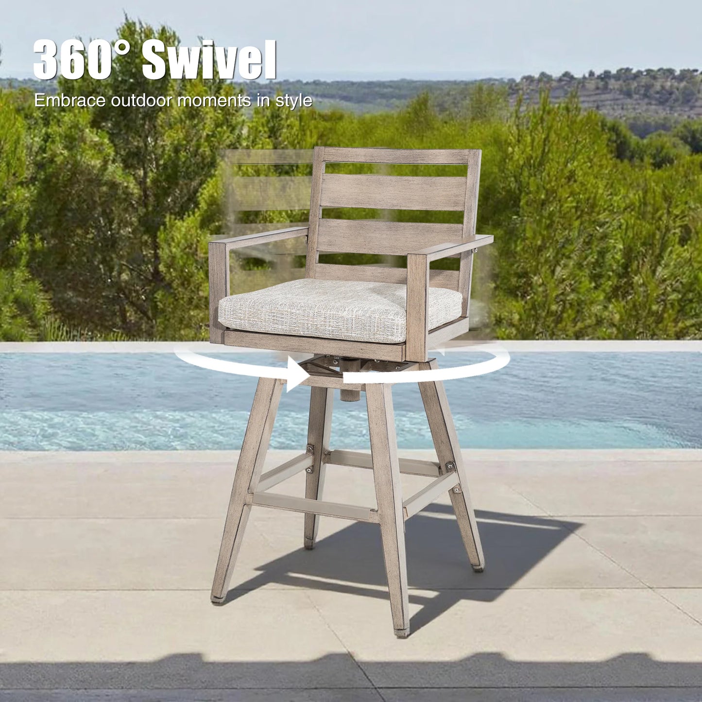 Winston Patio Aluminum Swivel High Bar Stools