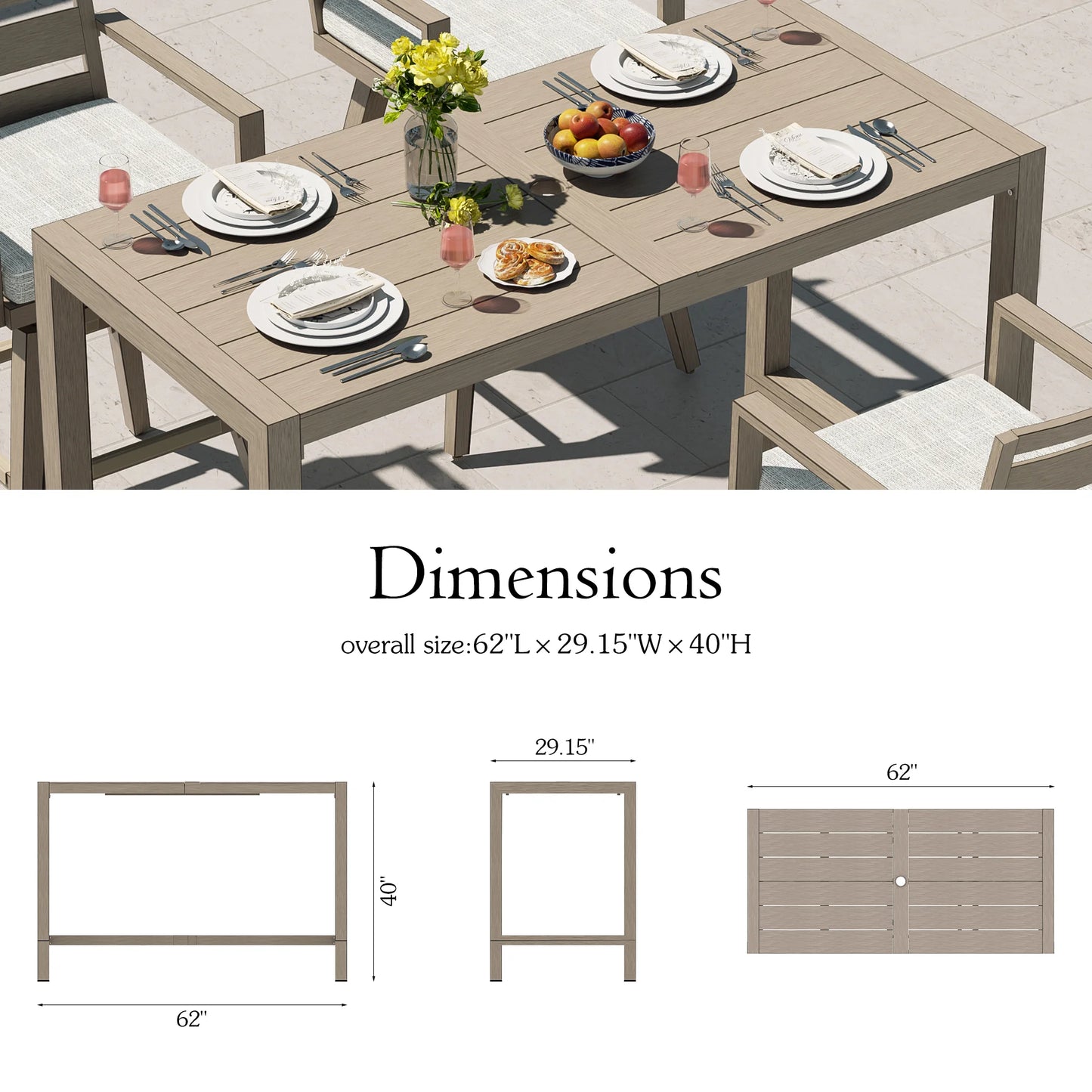 Winston Aluminum 2-In-1 Convertible Patio Bar Table