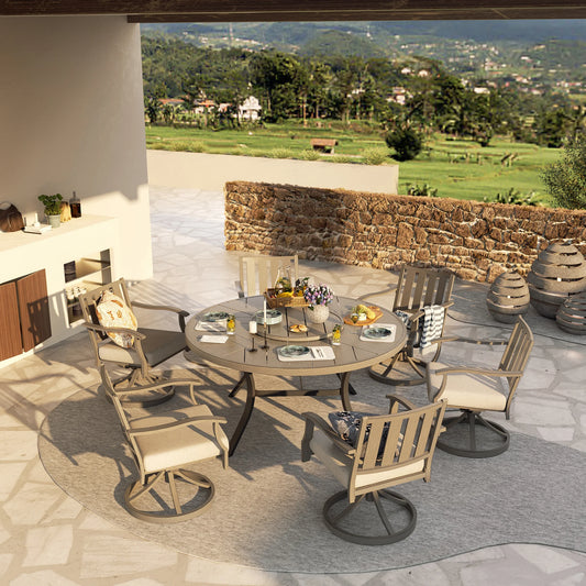 PEAK HOME Azur Round Dining Set With Removable Lazy Susan