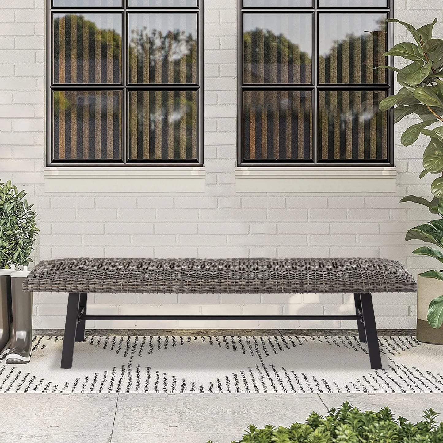 Pavane 70” All-weather Wicker Patio Bench